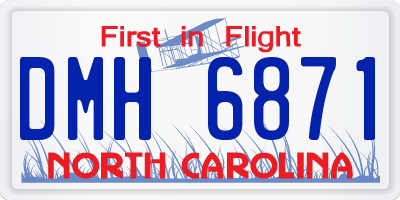 NC license plate DMH6871