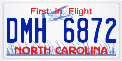 NC license plate DMH6872