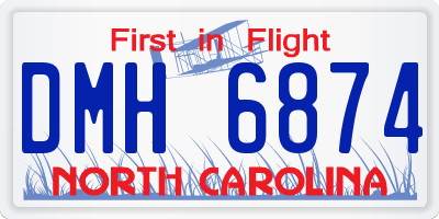 NC license plate DMH6874