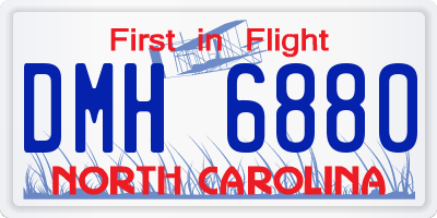 NC license plate DMH6880