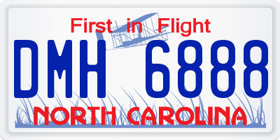 NC license plate DMH6888
