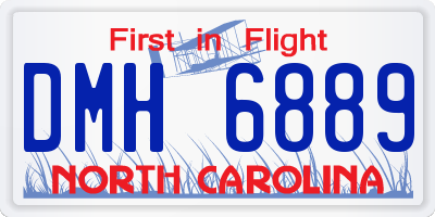 NC license plate DMH6889