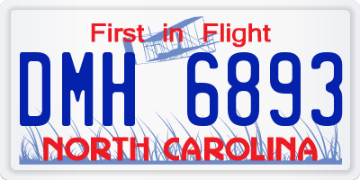 NC license plate DMH6893