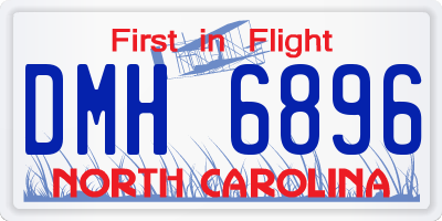 NC license plate DMH6896
