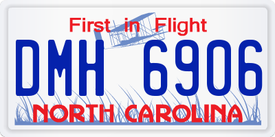 NC license plate DMH6906