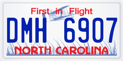 NC license plate DMH6907
