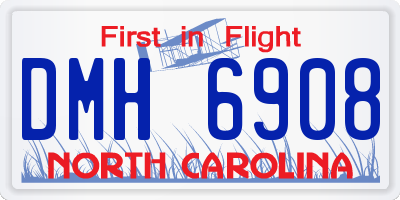 NC license plate DMH6908