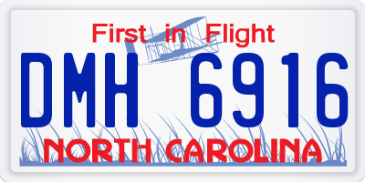 NC license plate DMH6916