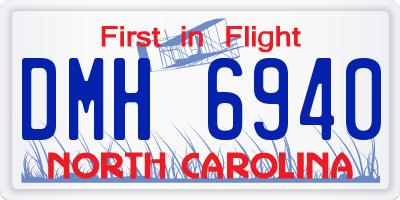 NC license plate DMH6940