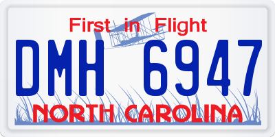 NC license plate DMH6947