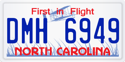 NC license plate DMH6949
