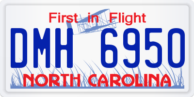 NC license plate DMH6950