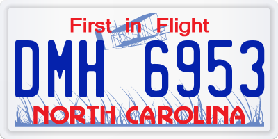 NC license plate DMH6953