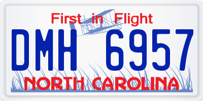 NC license plate DMH6957