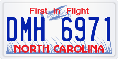 NC license plate DMH6971