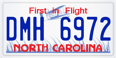 NC license plate DMH6972