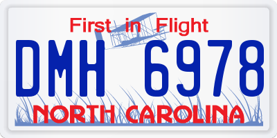 NC license plate DMH6978