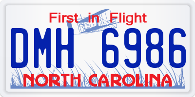 NC license plate DMH6986