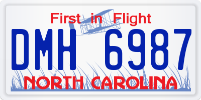 NC license plate DMH6987