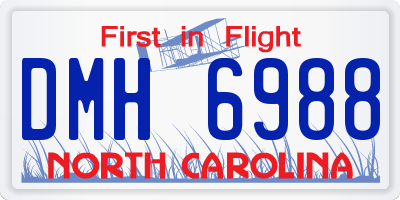 NC license plate DMH6988