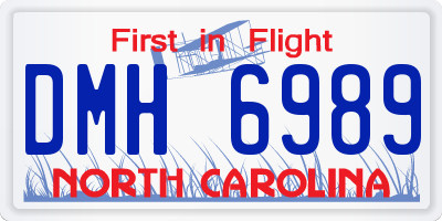 NC license plate DMH6989