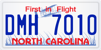 NC license plate DMH7010