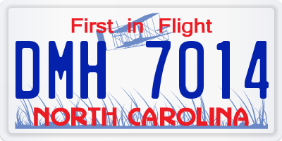 NC license plate DMH7014