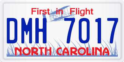 NC license plate DMH7017