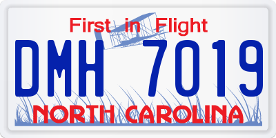 NC license plate DMH7019