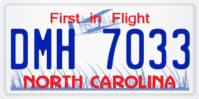 NC license plate DMH7033
