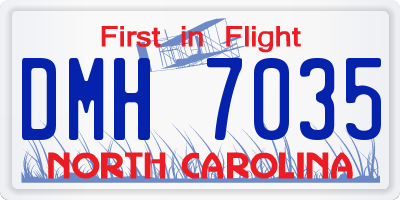 NC license plate DMH7035