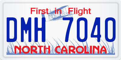 NC license plate DMH7040