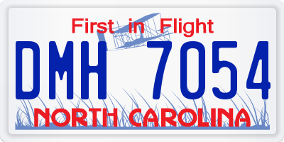 NC license plate DMH7054
