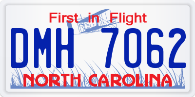 NC license plate DMH7062