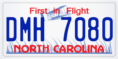 NC license plate DMH7080