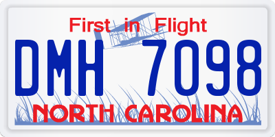 NC license plate DMH7098