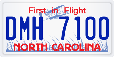 NC license plate DMH7100