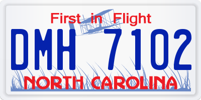 NC license plate DMH7102