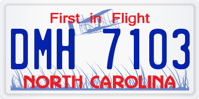NC license plate DMH7103