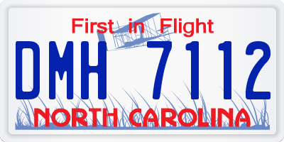 NC license plate DMH7112