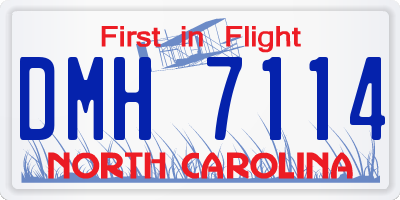 NC license plate DMH7114