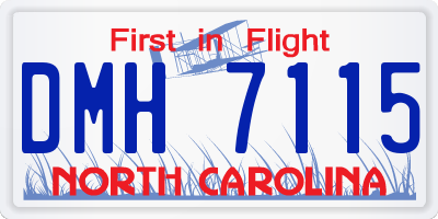 NC license plate DMH7115