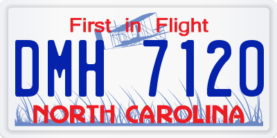NC license plate DMH7120