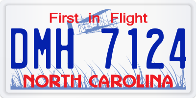 NC license plate DMH7124