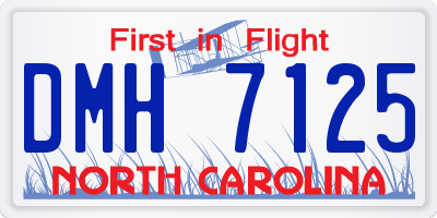 NC license plate DMH7125