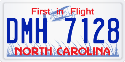 NC license plate DMH7128