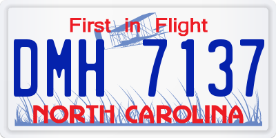 NC license plate DMH7137