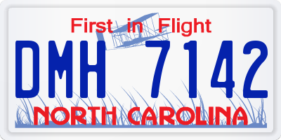 NC license plate DMH7142