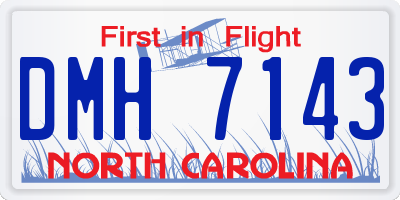 NC license plate DMH7143