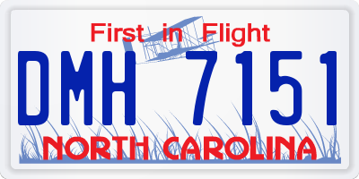 NC license plate DMH7151